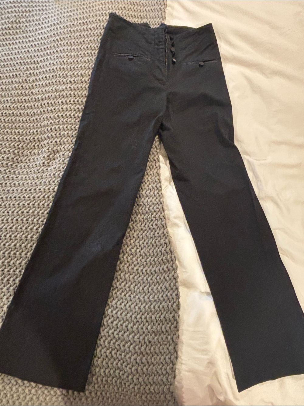 French Connection Black High Rise Tuxedo Vibe Dress Pants Size 6